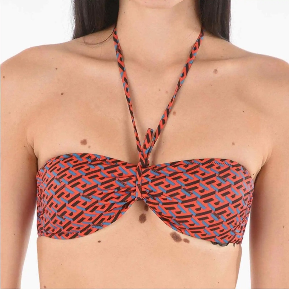 Versace authentic red bikini top la Greta nwt size 4 large